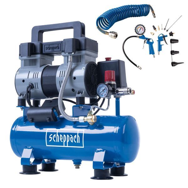Scheppach HC08Si Silent Air Compressor, 1100W, 6L, 162L/min